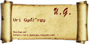 Uri György névjegykártya